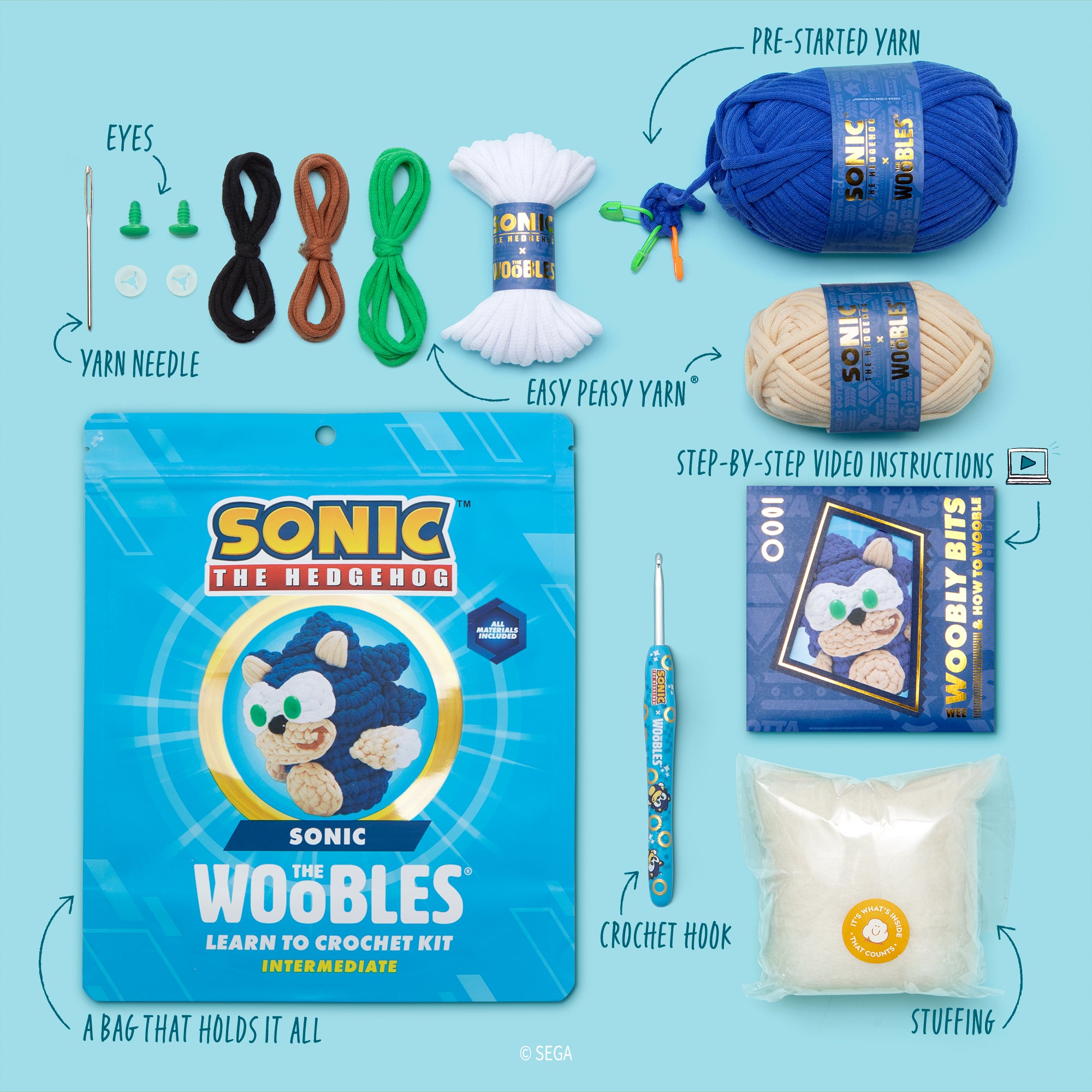 Sonic the Hedgehog Crochet Kit | The Woobles - Image 2