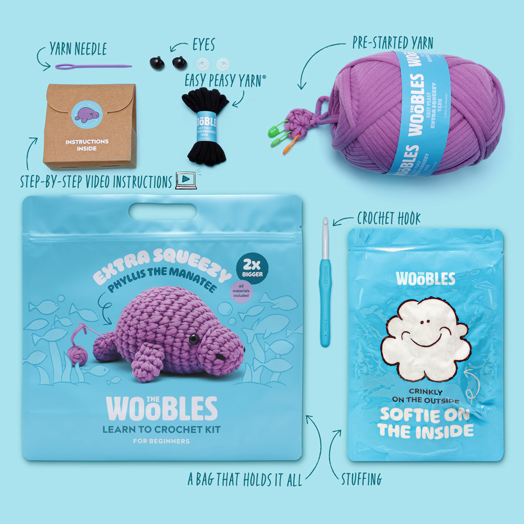 Phyllis the Manatee Extra Squeezy Crochet Kit - Image 3